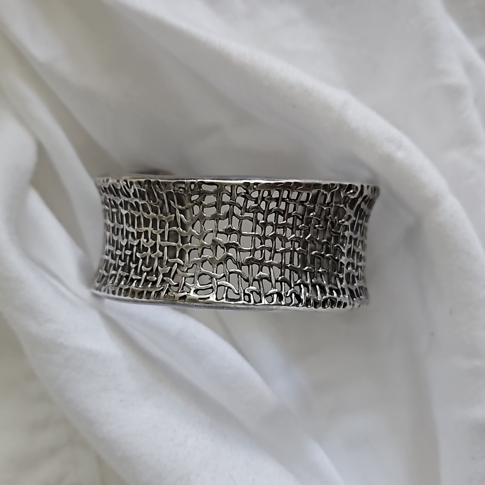 B1625 SILPADA Hammered Silver Mesh Cuff Bracelet